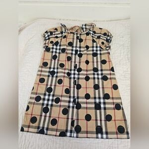 Burberry Kids Dress with Black and Tan Check Pattern